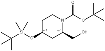rel-1,1-Dimethylethyl (2R,4S)-4-[[(1,1-dimethylethyl)dimethylsilyl]oxy]-2-(hydroxymethyl)-1-piperidinecarboxylate Structural