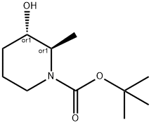 rel-tert-butyl (2R,3S)-3-hydroxy-2-methylpiperidine-1-carboxylate Structural