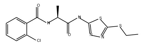 Benzamide, 2-chloro-N-[(1S)-2-[[5-(ethylthio)-1,3,4-thiadiazol-2-yl]amino]-1-methyl-2-oxoethyl]- Structural