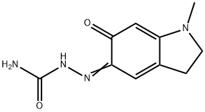 Hydrazinecarboxamide, 2-(1,2,3,6-tetrahydro-1-methyl-6-oxo-5H-indol-5-ylidene)- Structural