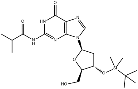 Guanosine, 2'-deoxy-3'-O-[(1,1-dimethylethyl)dimethylsilyl]-N-(2-methyl-1-oxopropyl)- Structural