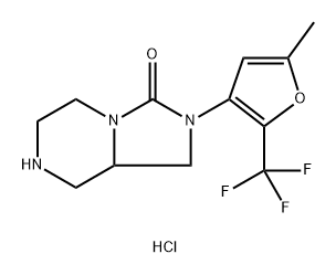 Imidazo[1,5-a]pyrazin-3(2H)-one, hexahydro-2-[5-methyl-2-(trifluoromethyl)-3-furanyl]-, hydrochloride (1:1) Structural