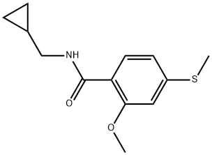 N-(Cyclopropylmethyl)-2-methoxy-4-(methylthio)benzamide Structural