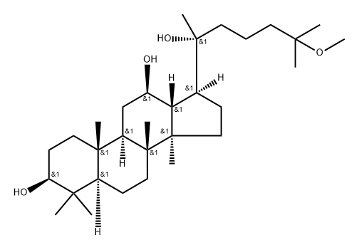 Dammarane-3,12,20-triol, 25-methoxy-, (3β,12β,20R)- Structural