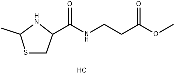 methyl 3-[(2-methyl-1,3-thiazolidin-4-yl)formamido]propanoate hydrochloride Structural