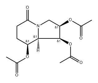 Hexahydro-1,2,8-tris-acetoxy-[1S-(1a,2a,8a,8ab)]-5(1H)-indolizinone Structural