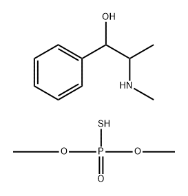 dimethoxy-oxido-sulfanylidene-$l^{5}-phosphane (1-hydroxy-1-phenylpropan-2-yl)-methylazanium Structural