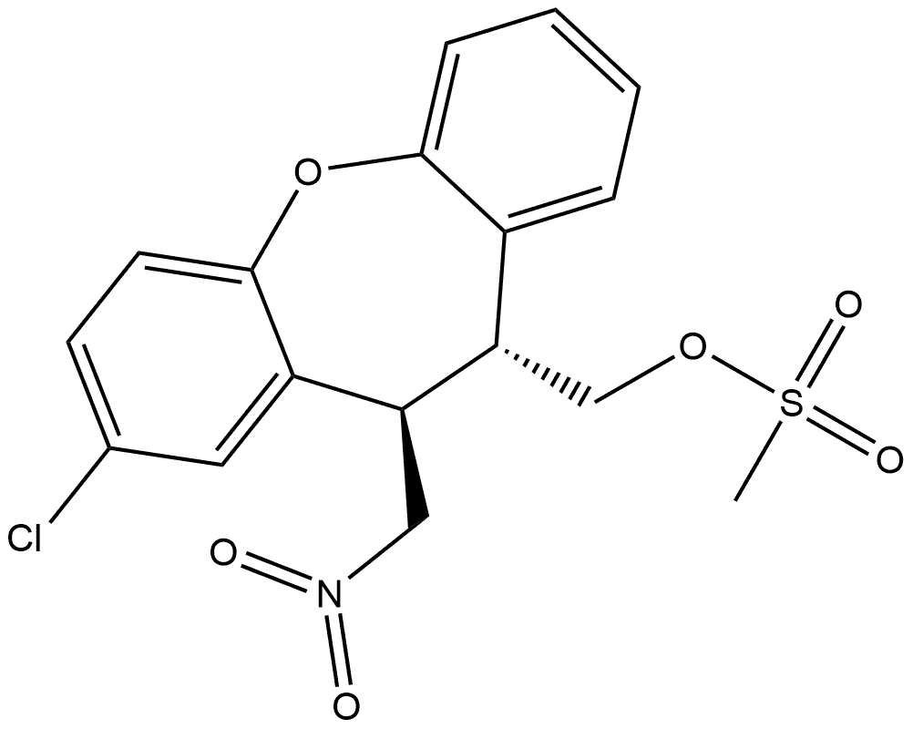 Dibenz[b,f]oxepin-10-methanol, 2-chloro-10,11-dihydro-11-(nitromethyl)-, 10-methanesulfonate, (10R,11R)-rel- Structural