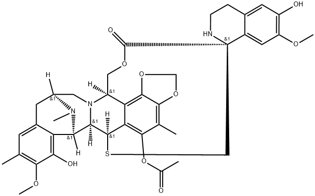 Spiro[6,16-(epithiopropanoxymethano)-7,13-imino-12H-1,3-dioxolo[7,8]isoquino[3,2-b][3]benzazocine-20,1'(2'H)-isoquinolin]-19-one, 5-(acetyloxy)-3',4',6,6a,7,13,14,16-octahydro-6',8-dihydroxy-7',9-dimethoxy-4,10,23-trimethyl-, (1'R,6R,6aR,7R,13S,16R)- (9CI)