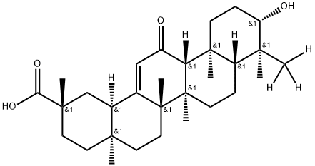 Olean-12-en-29-oic-23,23,23-d3 acid, 3-hydroxy-11-oxo-, (3β,4α,20β)- Structural