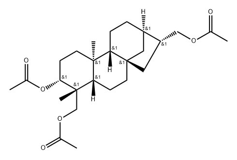 Kaurane-3,17,18-triol, triacetate, (3α,4α,16α)- (9CI) Structural
