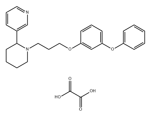 oxalic acid 3-[1-[3-(3-phenoxyphenoxy)propyl]piperidin-2-yl]pyridine Structural