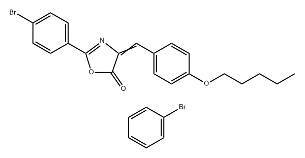 bromobenzene (4E)-2-(4-bromophenyl)-4-[(4-pentoxyphenyl)methylidene]-1,3-oxazol-5-one Structural