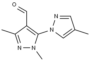 1,3-Dimethyl-5-(4-methyl-1H-pyrazol-1-YL)-1H-pyrazole-4-carbaldehyde Structural