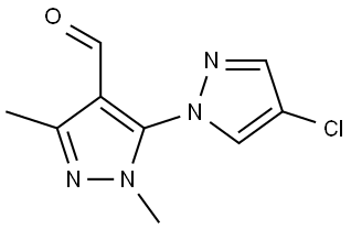 [1,5′-Bi-1H-pyrazole]-4′-carboxaldehyde, 4-chloro-1′,3′-dimethyl- Structural