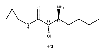 Heptanamide, 3-amino-N-cyclopropyl-2-hydroxy-, hydrochloride (1:1), (2S,3S)- Structural