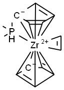 Zirconium, bis(eta5-2,4-cyclopentadien-1-yl)(eta2-ethene)(trimethylpho sphine)- Structural