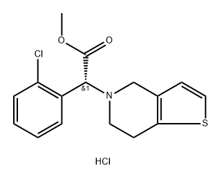 Thieno[3,2-c]pyridine-5(4H)-acetic acid, α-(2-chlorophenyl)-6,7-dihydro-, methyl ester, hydrochloride (1:1), (αR)- Structural