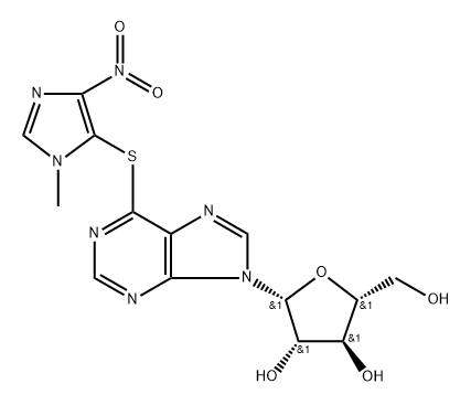 9H-Purine, 9-β-D-arabinofuranosyl-6-[(1-methyl-4-nitro-1H-imidazol-5-yl)thio]- Structural