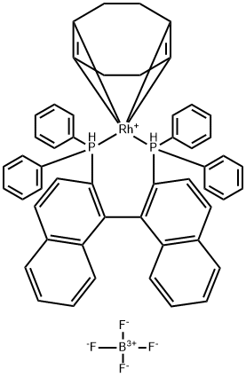 [Rh COD (R)-Binap]BF4, Rh 11.2% Structural Picture