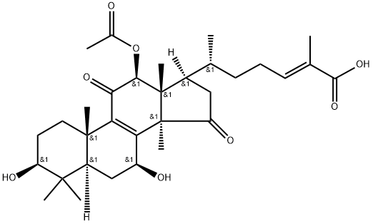 Lanosta-8,24-dien-26-oic acid, 12-(acetyloxy)-3,7-dihydroxy-11,15-dioxo-, (3β,7β,12β,24E)- Structural