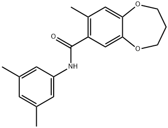 N-(3,5-Dimethylphenyl)-3,4-dihydro-8-methyl-2H-1,5-benzodioxepin-7-carboxamide Structural