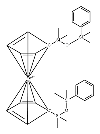 ferrocene, 1,1-bis(1,1,3,3-tetramethyl-3-phenyldisiloxanyl) Structural