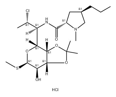 L-threo-a-D-galacto-Octopyranoside, methyl-7-chloro-6,7,8-trideoxy-3,4-O-(1-methylethyliden)-6-[[[(2S,4R)-1-methyl-4-propyl-2-pirrolidinyl]carbonyl]amino]-1-thio-, monohydrochloride Structural