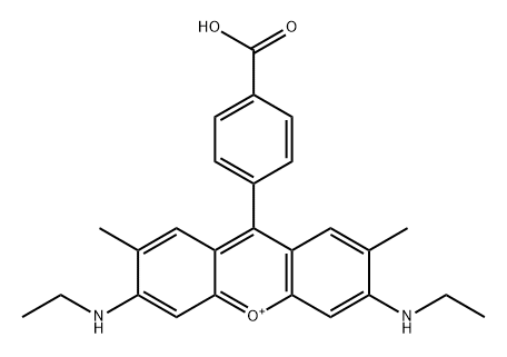 Xanthylium, 9-(4-carboxyphenyl)-3,6-bis(ethylamino)-2,7-dimethyl- (ACI) Structural
