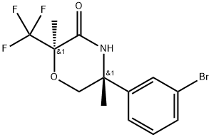rel-(2R,5R)-5-(3-Bromophenyl)-2,5-dimethyl-2-(trifluoromethyl)morpholin-3-one Structural