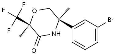 rel-(2R,5S)-5-(3-Bromophenyl)-2,5-dimethyl-2-(trifluoromethyl)morpholin-3-one Structural