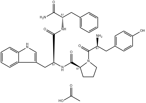 L-Phenylalaninamide, L-tyrosyl-L-prolyl-L-tryptophyl-, acetate (1:1) Structural
