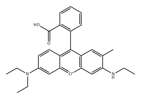 Xanthylium, 9-(2-carboxyphenyl)-6-(diethylamino)-3-(ethylamino)-2-methyl- (ACI) Structural