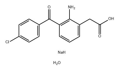 Benzeneacetic acid, 2-amino-3-(4-chlorobenzoyl)-, sodium salt, hydrate (1:1:1) Structural