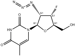 Uridine, 2'-azido-2',3'-dideoxy-3'-fluoro-5-methyl- (9CI) Structural