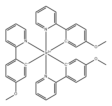 Iridium, tris[5-methoxy-2-(2-pyridinyl-κN)phenyl-κC]-, (OC-6-22)- Coordination Compound Structural