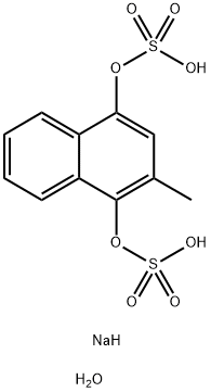 Disodium [2-Methyl-4-(sulfonatooxy)naphthalen-1-yl]sulfate Trihydrate Structural