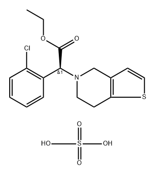 Thieno[3,2-c]pyridine-5(4H)-acetic acid, α-(2-chlorophenyl)-6,7-dihydro-, (αS)-, ethyl ester, sulfate (1:1)