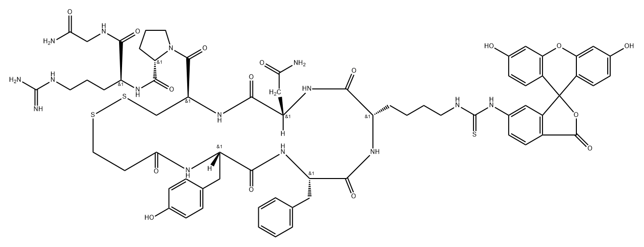vasotocin, 1-desamino-fluorescein-Lys(4)-Arg(8)- Structural