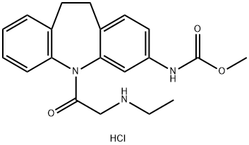 hydron methyl N-[11-[2-(ethylamino)acetyl]-5,6-dihydrobenzo[b][1]benzazepin-2-yl]carbamate chloride Structural