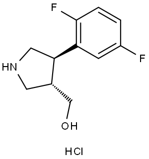 rac-[(3S,4R)-4-(2,5-difluorophenyl)-3-pyrrolidinyl]methanol hydrochloride Structural