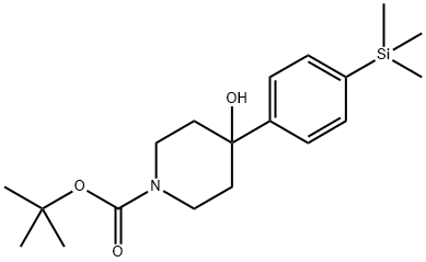 tert-butyl 4-hydroxy-4-(4-(trimethylsilyl)phenyl)piperidine-1-carboxylate Structural
