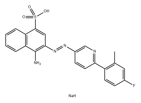 1-Naphthalenesulfonic acid, 4-amino-3-[2-[6-(4-fluoro-2-methylphenyl)-3-pyridinyl]diazenyl]-, sodium salt (1:1) Structural