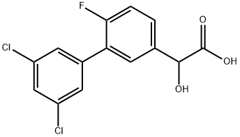 Hydroxy-(3',5'-dichloro-6-fluoro-biphenyl-3-yl)-acetic acid Structural