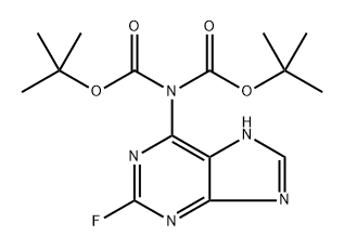 Imidodicarbonic acid, 2-?(2-?fluoro-?9H-?purin-?6-?yl)?-?, 1,?3-?bis(1,?1-?dimethylethyl) ester Structural