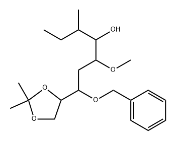 D-allo-Nonitol, 1,2,3,6-tetradeoxy-3-methyl-5-O-methyl-8,9-O-(1-methylethylidene)-7-O-(phenylmethyl)-, (3.xi.)- Structural