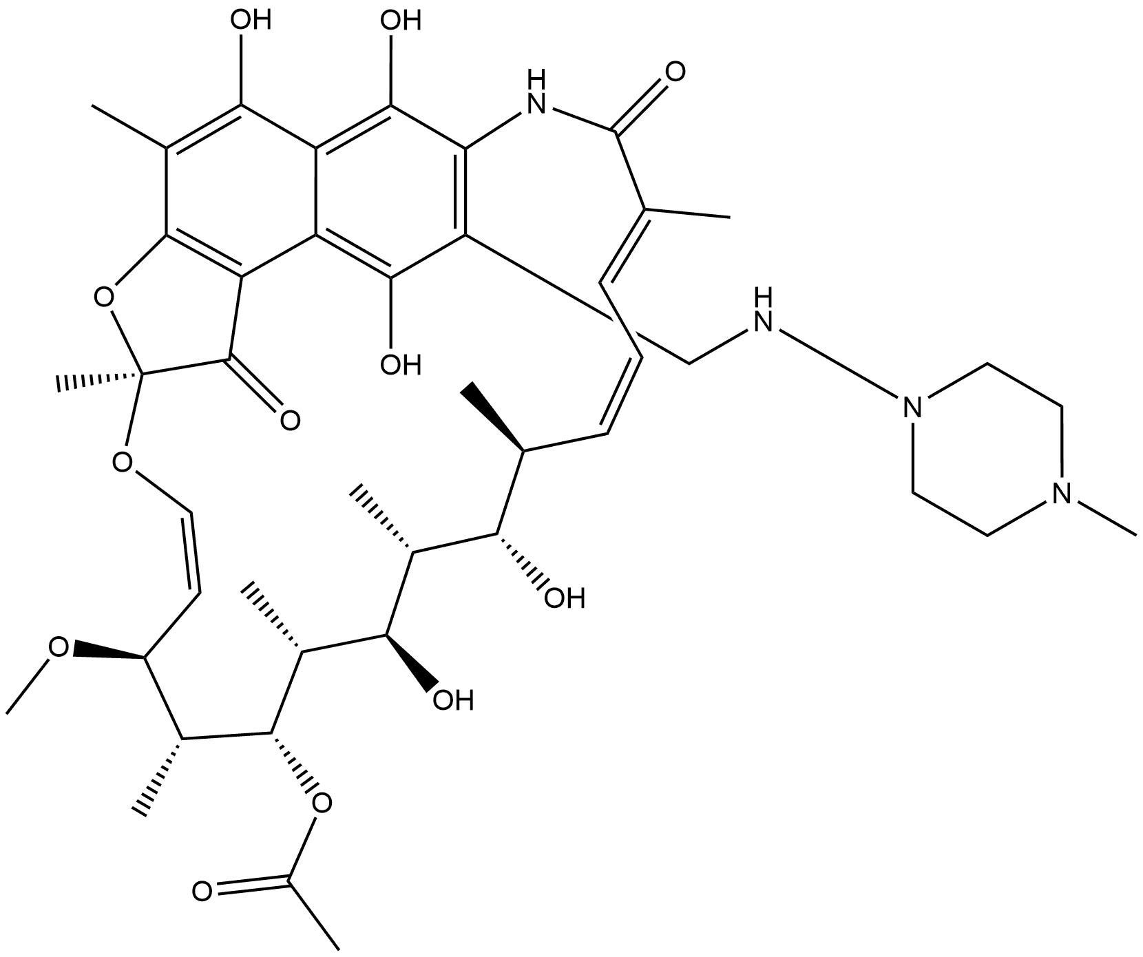 Rifamycin, 3-[[(4-methyl-1-piperazinyl)amino]methyl]- Structural