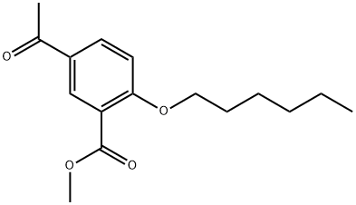 Benzoic acid, 5-acetyl-2-(hexyloxy)-, methyl ester Structural