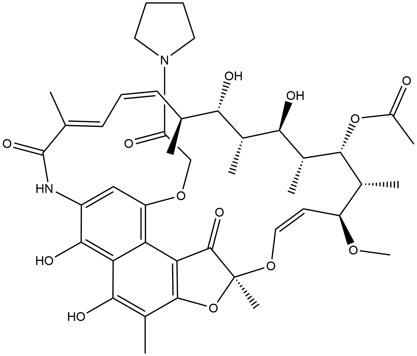 Rifamycin, 4-O-[2-oxo-2-(1-pyrrolidinyl)ethyl]- (9CI) Structural
