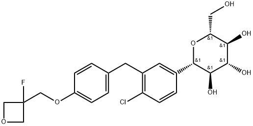 D-Glucitol, 1,5-anhydro-1-C-[4-chloro-3-[[4-[(3-fluoro-3-oxetanyl)methoxy]phenyl]methyl]phenyl]-, (1S)- Structural